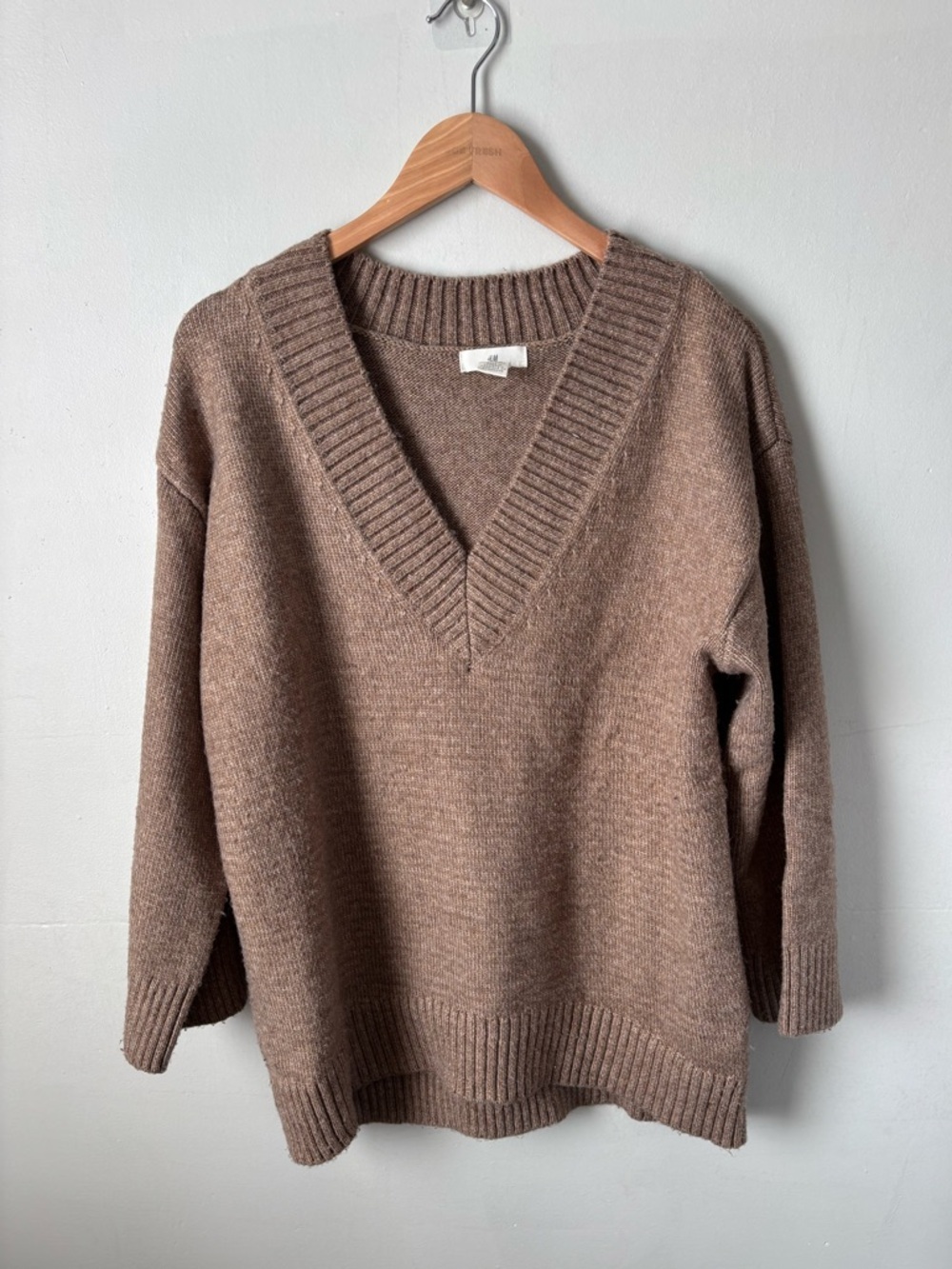 H&M Cable Knit Sweater | Heather Grey | Mock Neck | Size XS | EUC